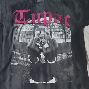 Tupac Graphic Tee in Black and Pink